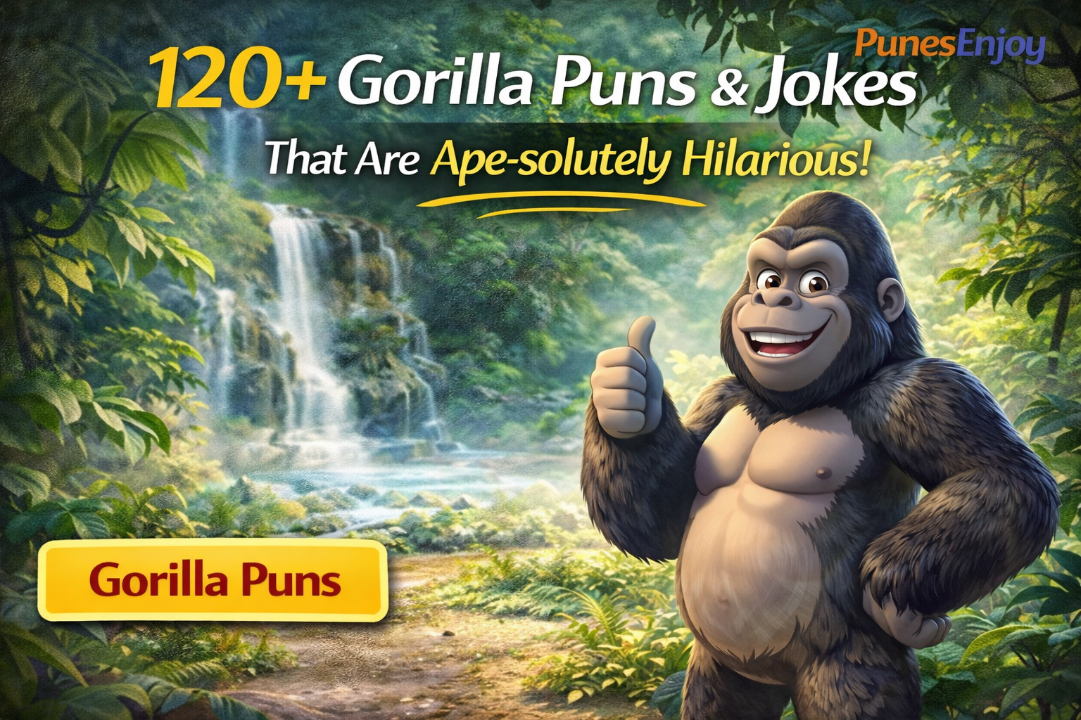 Collection of 260+ funny gorilla puns and ape jokes that are absolutely hilarious - PunsEnjoy.com
